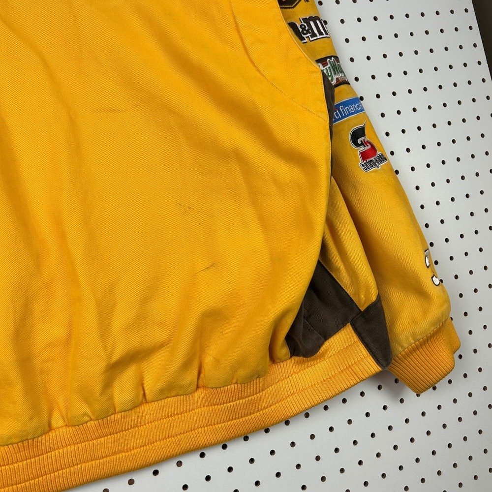 Chase Authentics NASCAR M&Ms Racing Jacket Yellow Cotton Twill 3XL Elliott Vtg - Picture 6 of 10